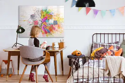 Quadro magnético para desenhar tema abstração de cérebro