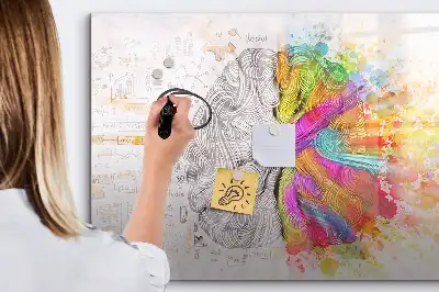Quadro magnético para desenhar tema abstração de cérebro