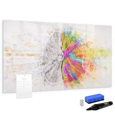 Quadro magnético para desenhar tema abstração de cérebro