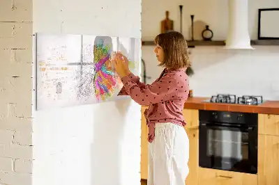 Quadro magnético para desenhar tema abstração de cérebro