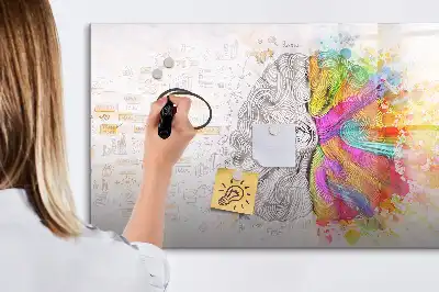 Quadro magnético para desenhar tema abstração de cérebro