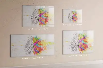 Quadro magnético para desenhar tema abstração de cérebro