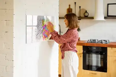 Quadro magnético para desenhar tema abstração de cérebro