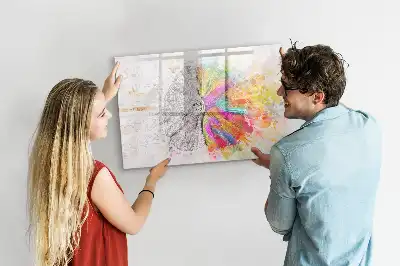 Quadro magnético para desenhar tema abstração de cérebro