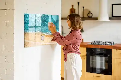 Quadro magnético para desenhar tema pessoas na praia