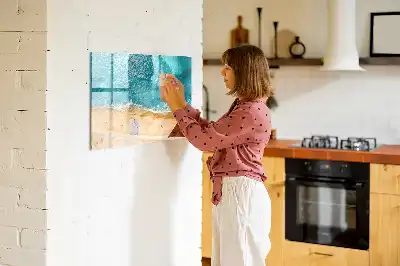 Quadro magnético para desenhar tema pessoas na praia