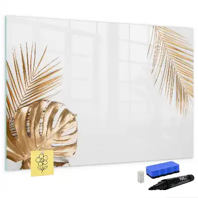 Quadro magnético para escrever estampa folhas exóticas