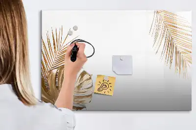 Quadro magnético para escrever estampa folhas exóticas