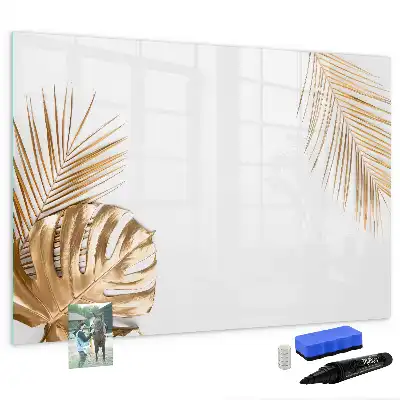 Quadro magnético para escrever estampa folhas exóticas