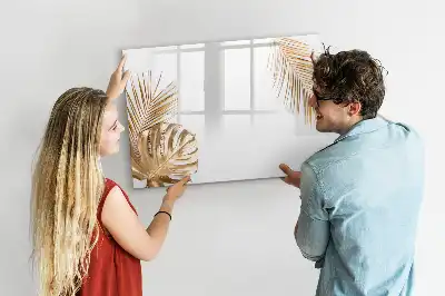 Quadro magnético para escrever estampa folhas exóticas