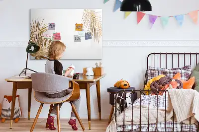 Quadro magnético para escrever estampa folhas exóticas