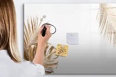 Quadro magnético para escrever estampa folhas exóticas