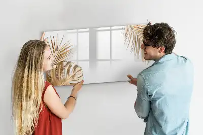 Quadro magnético para escrever estampa folhas exóticas