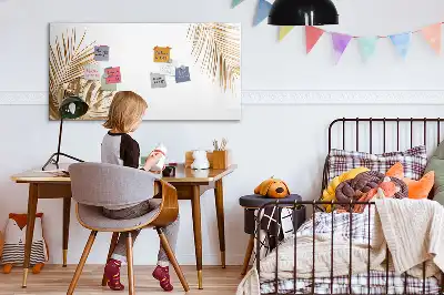 Quadro magnético para escrever estampa folhas exóticas