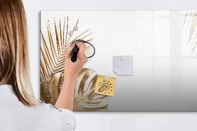 Quadro magnético para escrever estampa folhas exóticas