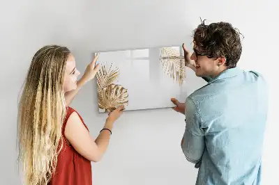 Quadro magnético para escrever estampa folhas exóticas