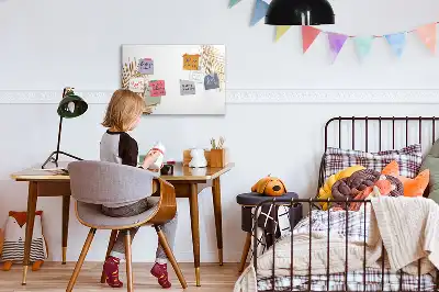 Quadro magnético para escrever estampa folhas exóticas