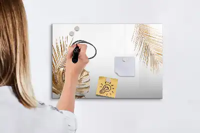 Quadro magnético para escrever estampa folhas exóticas