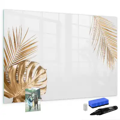 Quadro magnético para escrever estampa folhas exóticas