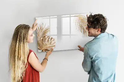 Quadro magnético para escrever estampa folhas exóticas