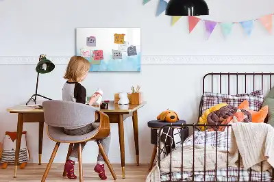 Quadro magnético para escrever modelo respingos de tinta