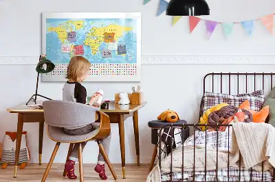 Mapa-múndi quadro magnético para escrever