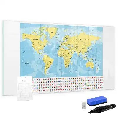 Mapa-múndi quadro magnético para escrever