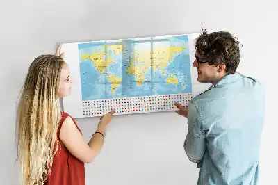 Mapa-múndi quadro magnético para escrever