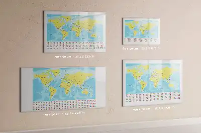 Mapa-múndi quadro magnético para escrever