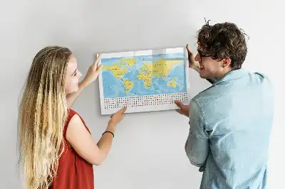 Mapa-múndi quadro magnético para escrever