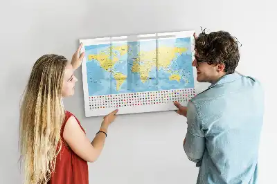Mapa-múndi quadro magnético para escrever
