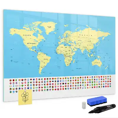 Quadro magnético para desenhar modelo mapa-múndi clássico