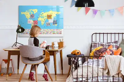 Quadro magnético para desenhar modelo mapa-múndi clássico