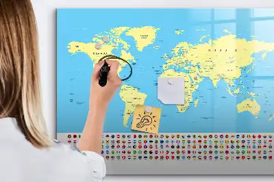 Quadro magnético para desenhar modelo mapa-múndi clássico