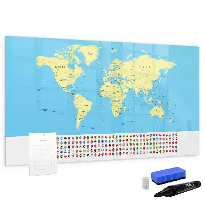 Quadro magnético para desenhar modelo mapa-múndi clássico