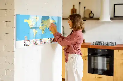 Quadro magnético para desenhar modelo mapa-múndi clássico