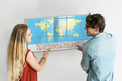 Quadro magnético para desenhar modelo mapa-múndi clássico