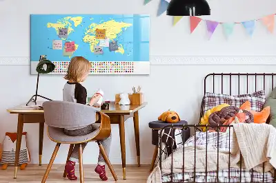 Quadro magnético para desenhar modelo mapa-múndi clássico