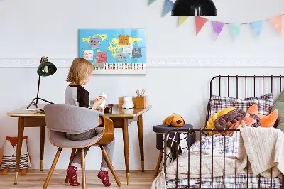 Quadro magnético para desenhar modelo mapa-múndi clássico