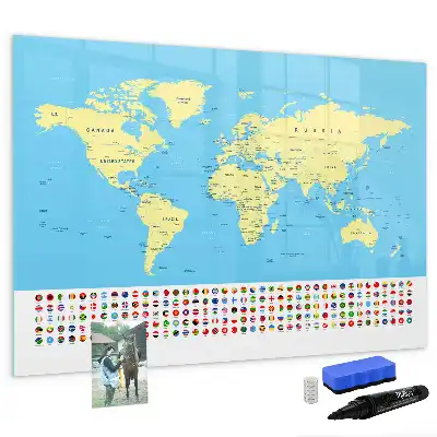 Quadro magnético para desenhar modelo mapa-múndi clássico