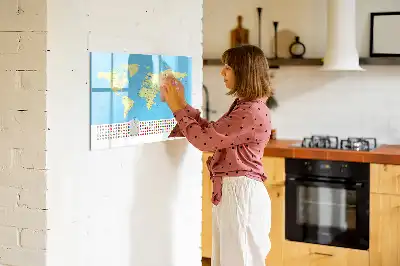 Quadro magnético para desenhar modelo mapa-múndi clássico