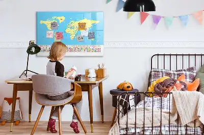 Quadro magnético para desenhar modelo mapa-múndi clássico