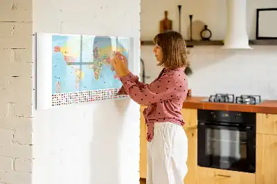 Mapa-múndi geográfico quadro magnético para escrita