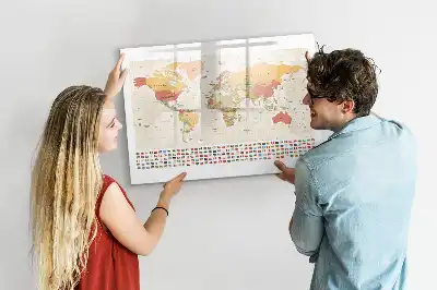 Quadro magnético para desenhar projeto de mapa-múndi
