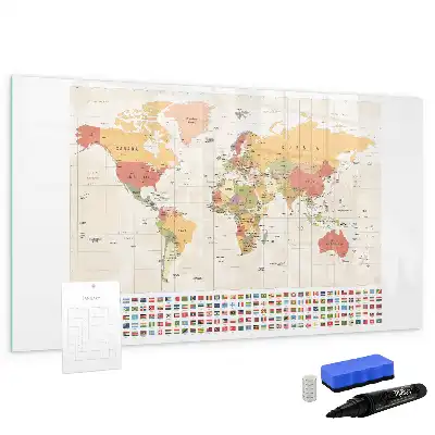 Quadro magnético para desenhar projeto de mapa-múndi
