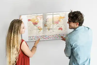Quadro magnético para desenhar projeto de mapa-múndi