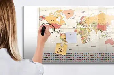 Quadro magnético para desenhar projeto de mapa-múndi
