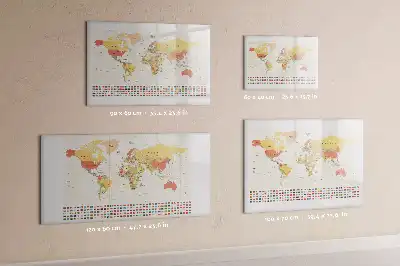 Quadro magnético para desenhar projeto de mapa-múndi