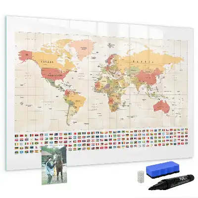 Quadro magnético para desenhar projeto de mapa-múndi