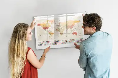 Quadro magnético para desenhar projeto de mapa-múndi